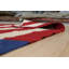 Tapis rouge contemporain en laine tissé à plat Maya Dazzling Usa