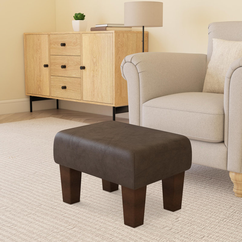Collado Wood Contemporary Leg, Mahogany, Dark Brown, Italian Leather