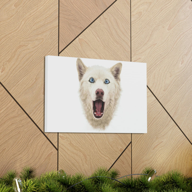 «Husky sibérien» amusant avec art mural, H 12 po x l 18 po