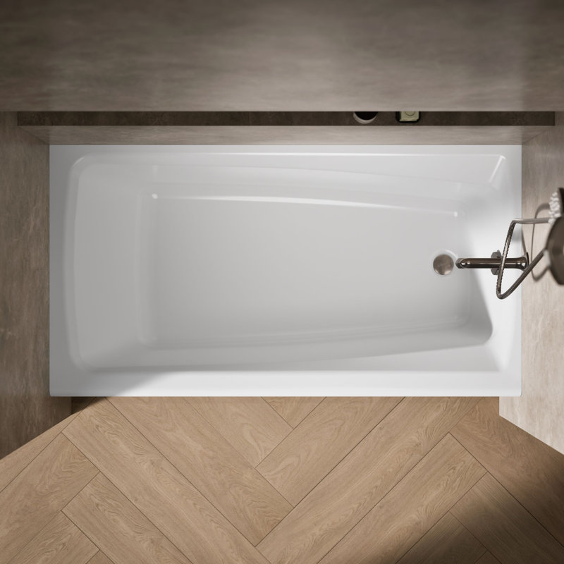 Mendota® 60" x 32" Soaking Bathtub, White, Right