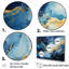 Décoration murale ouragan abstrait bleu et or - Tempêtes-97025551-97025550
