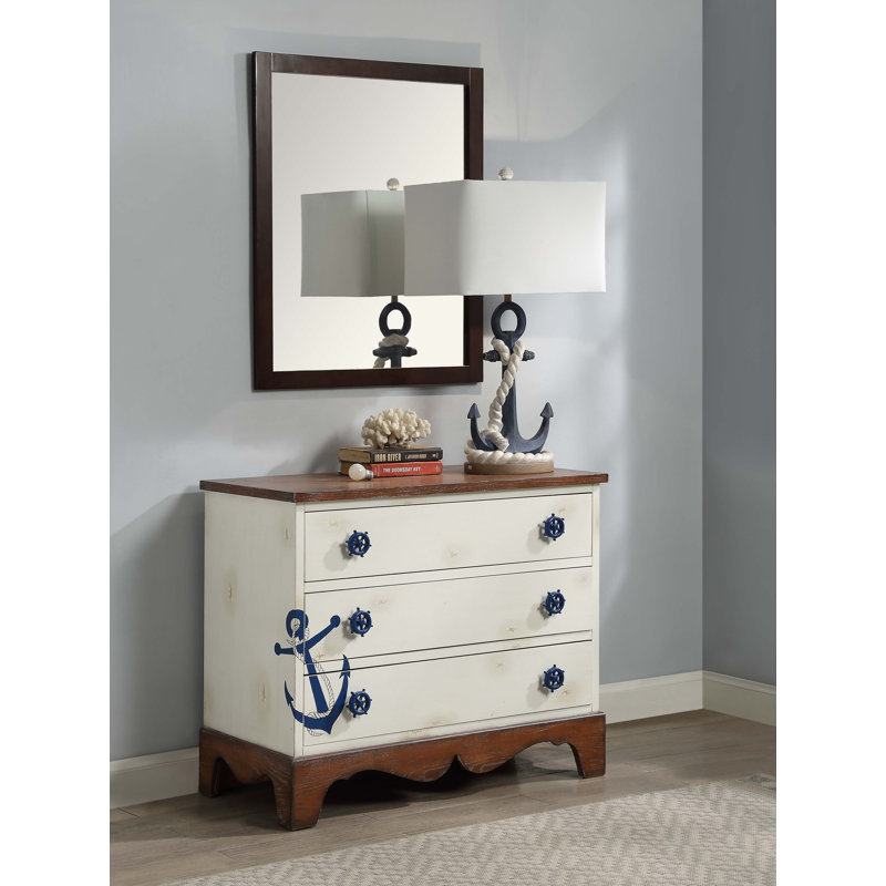 33" Navy Anchor Table Lamp, Blue