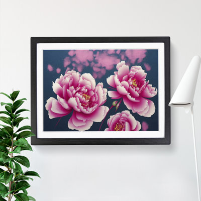 Magnetic Peony Flowers - Framed Print