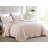 Washed Microfiber Channel Stitch Pom Pom Quilt Set-1292546943-1292546931