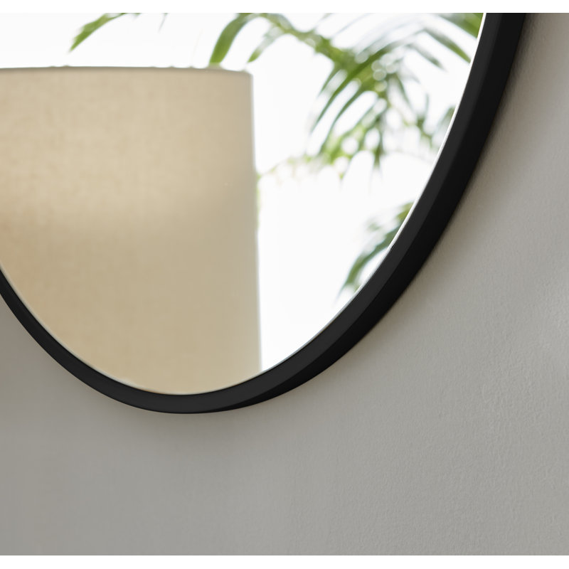 Miroir mural Alcantera, 28,3 po x 28,3 po, Noir