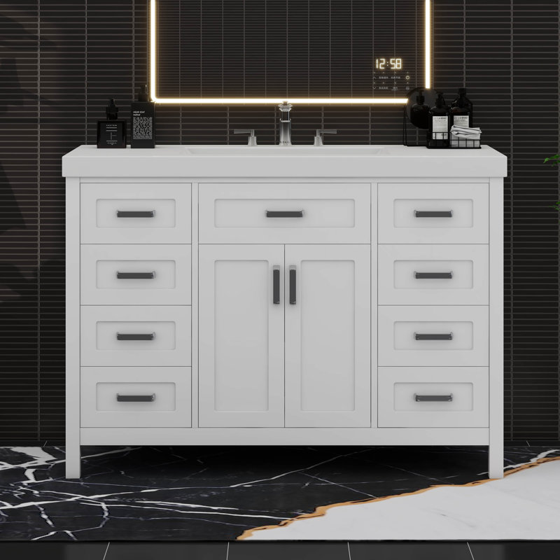 Meuble-lavabo 48 po avec lavabo 48 po, Blanc