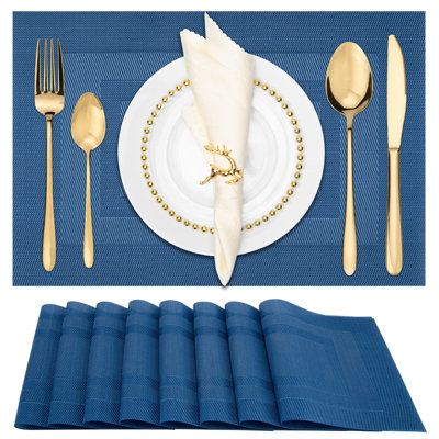 Ensemble de 8 napperons imperméables et tissés pour table de cuisine, isolant thermique et résistant aux taches