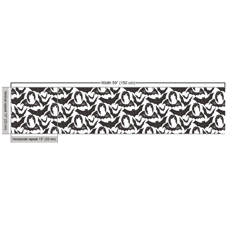 Zariyah Scary Bats Sketch Fabric