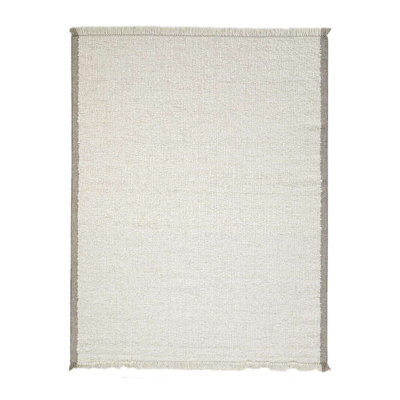 Flatweave Wool/Cotton Area Rug in Ivory