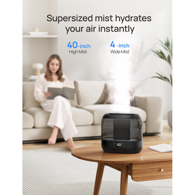 Smart Black and Clear Ultrasonic Humidifier with App Control