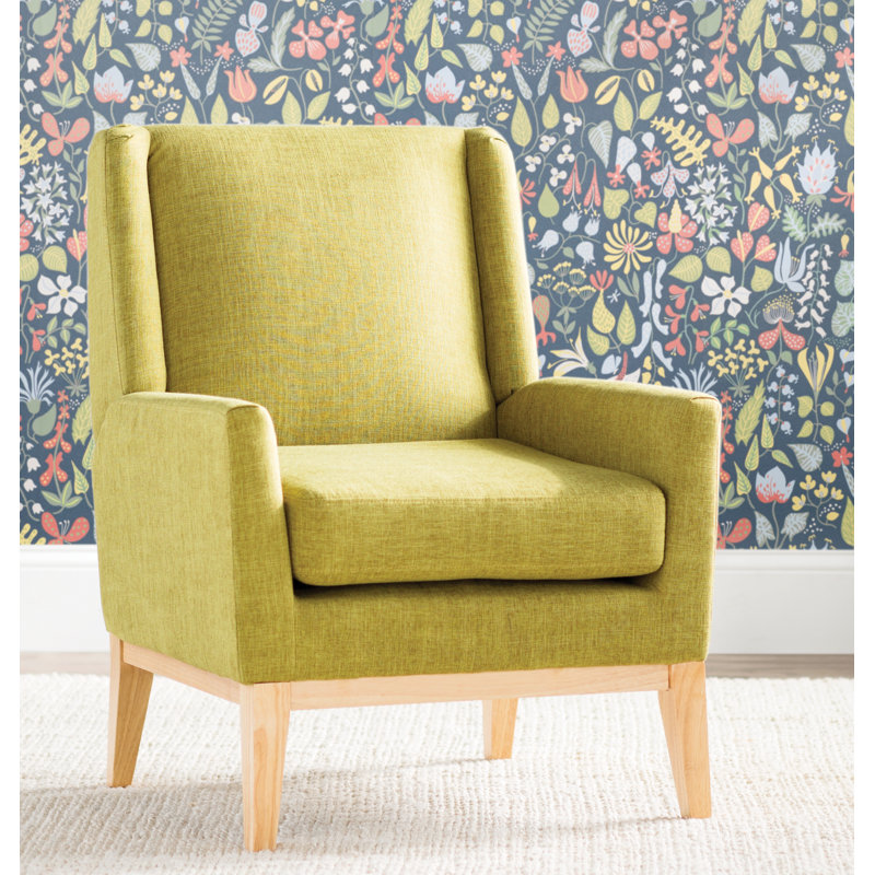 Samiya 72.39Cm Wide Polyester Armchair, Green Polyester