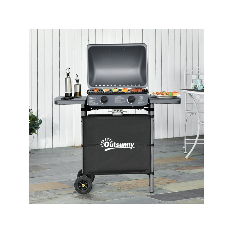 17 Stories 2 - Burner Portable Propane 9500 BTU BTU Gas Grill with Side Burner