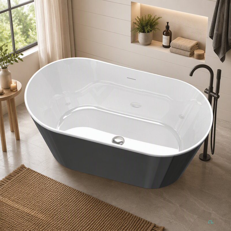 60.01" Acrylic Freestanding Soaking Bathtub