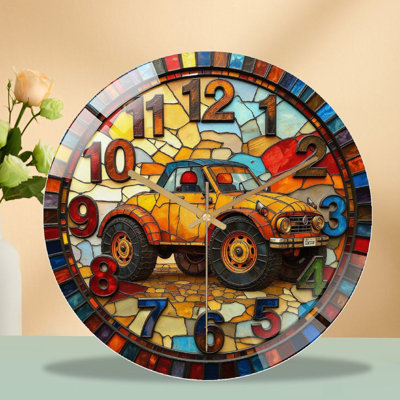 Horloge murale en verre teinté rétro vintage - 12 po