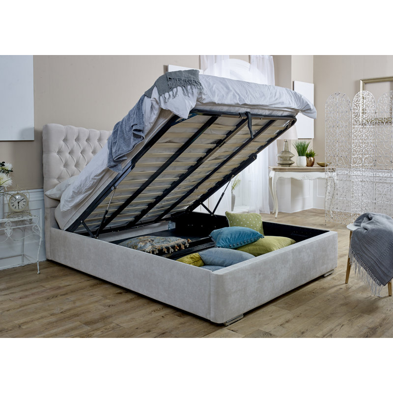 Tawanna Upholstered Ottoman Storage Bed, Single (3'), Beige