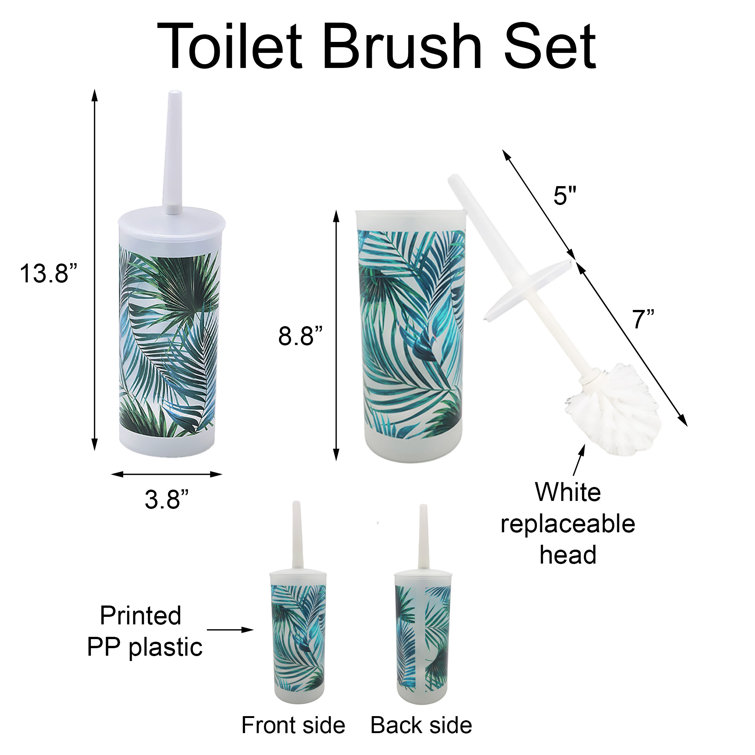 Evideco Tropical Collection Freestanding Toilet Bowl Brush and Holder