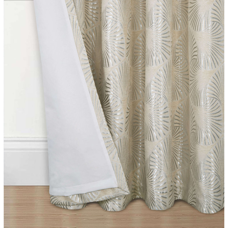 Anthe Semi Sheer Curtain Pair, 165 W x 137 D cm, Cream