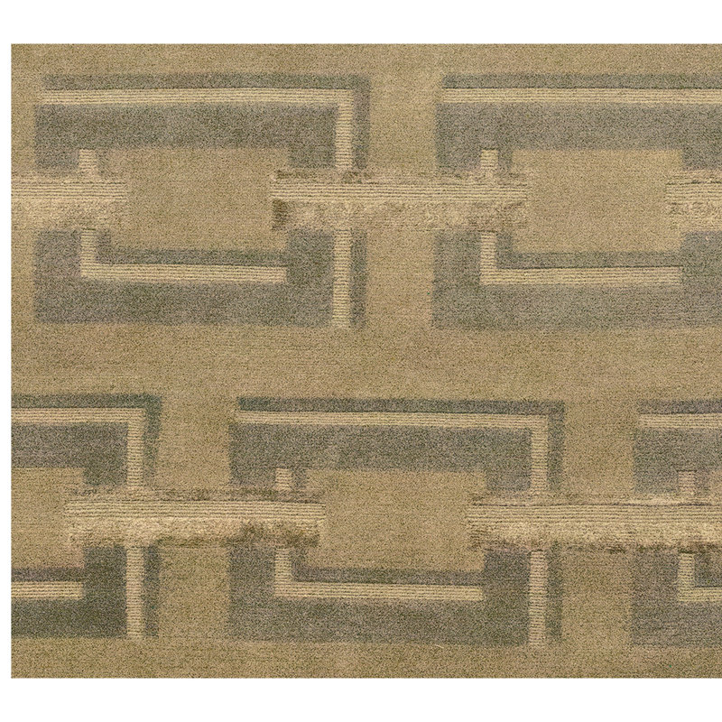 Geometric Area Rug in Tortilla/Gray, Rectangle 10' x 14'