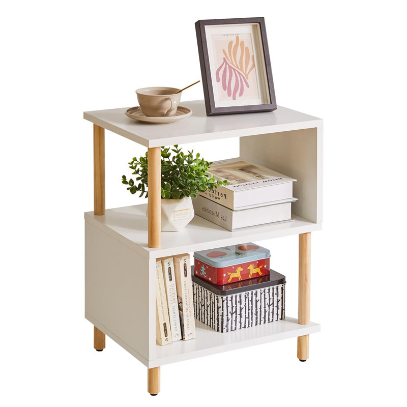 End Table, Oak, White