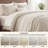 Bedsure King Comforter Set, Beige Soft Prewashed Bedding, 3 Pieces Striped Pleat Bed Set For All Seasons, 1 Comforter And 2 Pillowcases-124410922
