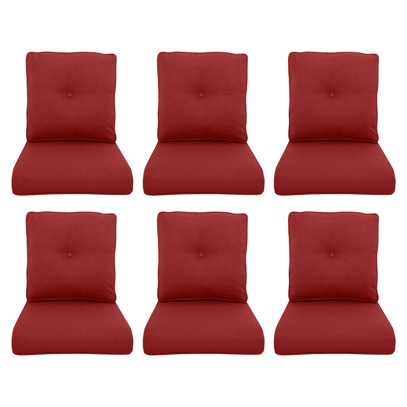 Carolina 24" X 22" Outdoor Furniture Replacement Cushions, 6, Red