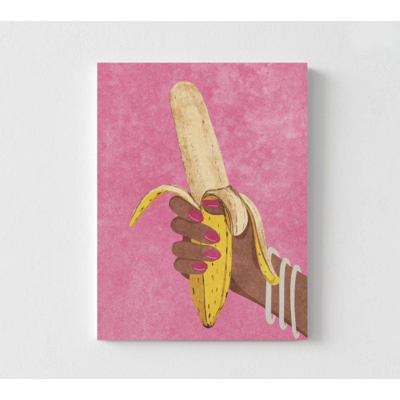 Banana Pop Art Print: Colourful Fruit Illustration, Does Not Apply, 16" H x 12" W, Frameless Print