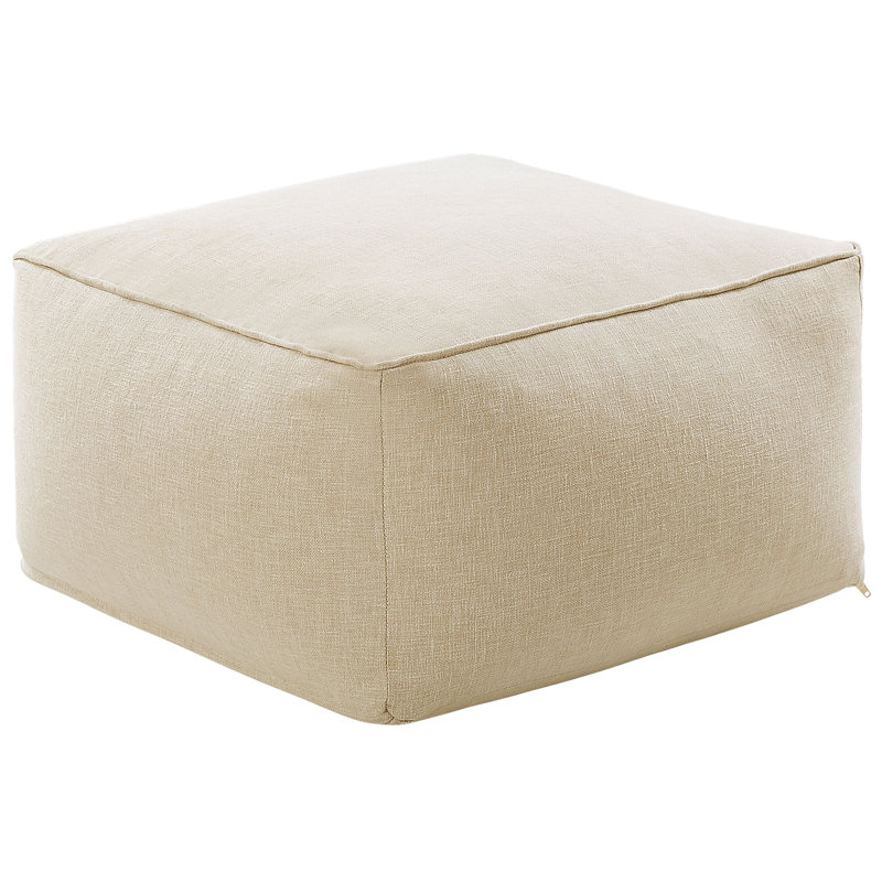 Domari 50cm Wide Square Solid Colour Pouffe Ottoman