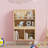 Modern Sapphire Oak Bookshelf, 23.6 x 40.2 x 11.8 inches | 100% Melamine Coated Particle Board, Thickness: 0.7 inches | Multiple Shelves & Wood Legs for Additional Storage | Scandinavian Design, Elegant & Functional-1581216843