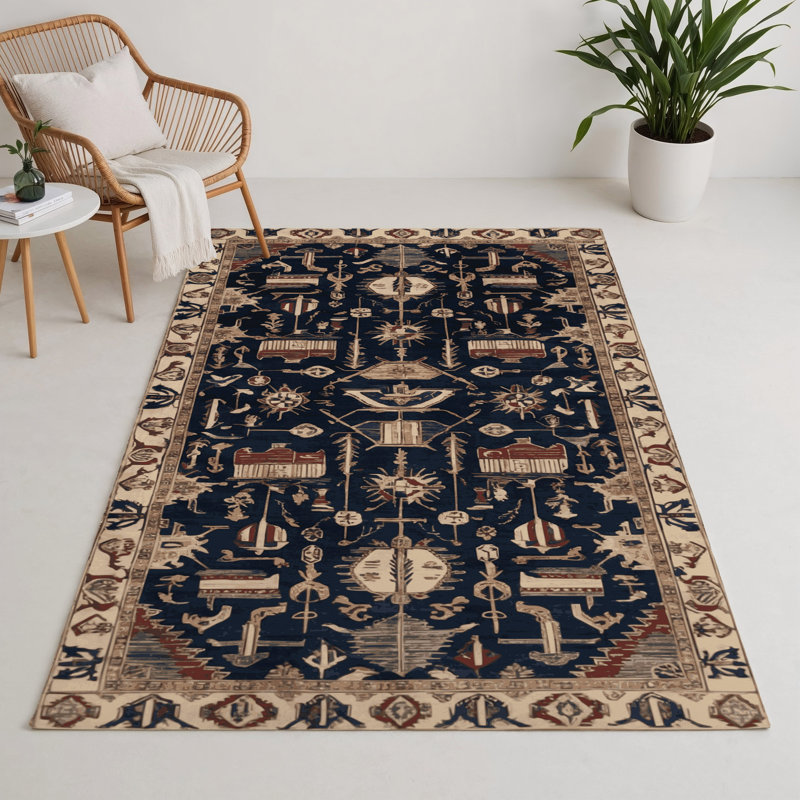 Tapis turc intérieur et extérieur gris, Rectangulaire 3 pi x 5 pi