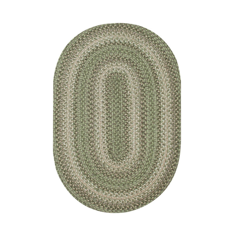Tapis vert sauge en jute tressé Damal, Ovale 4 pi x 6 pi