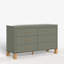 Commode double 6 tiroirs Ribelle Mid-Century avec structure en bois massif et poignées en métal