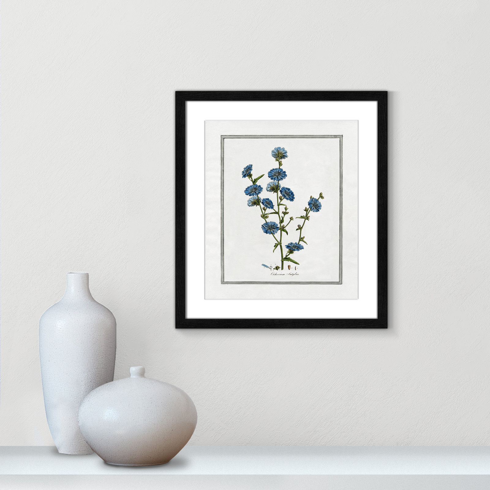 Colombe "Soft Botanical I" Print, Black Framed, 13" W x 15" H
