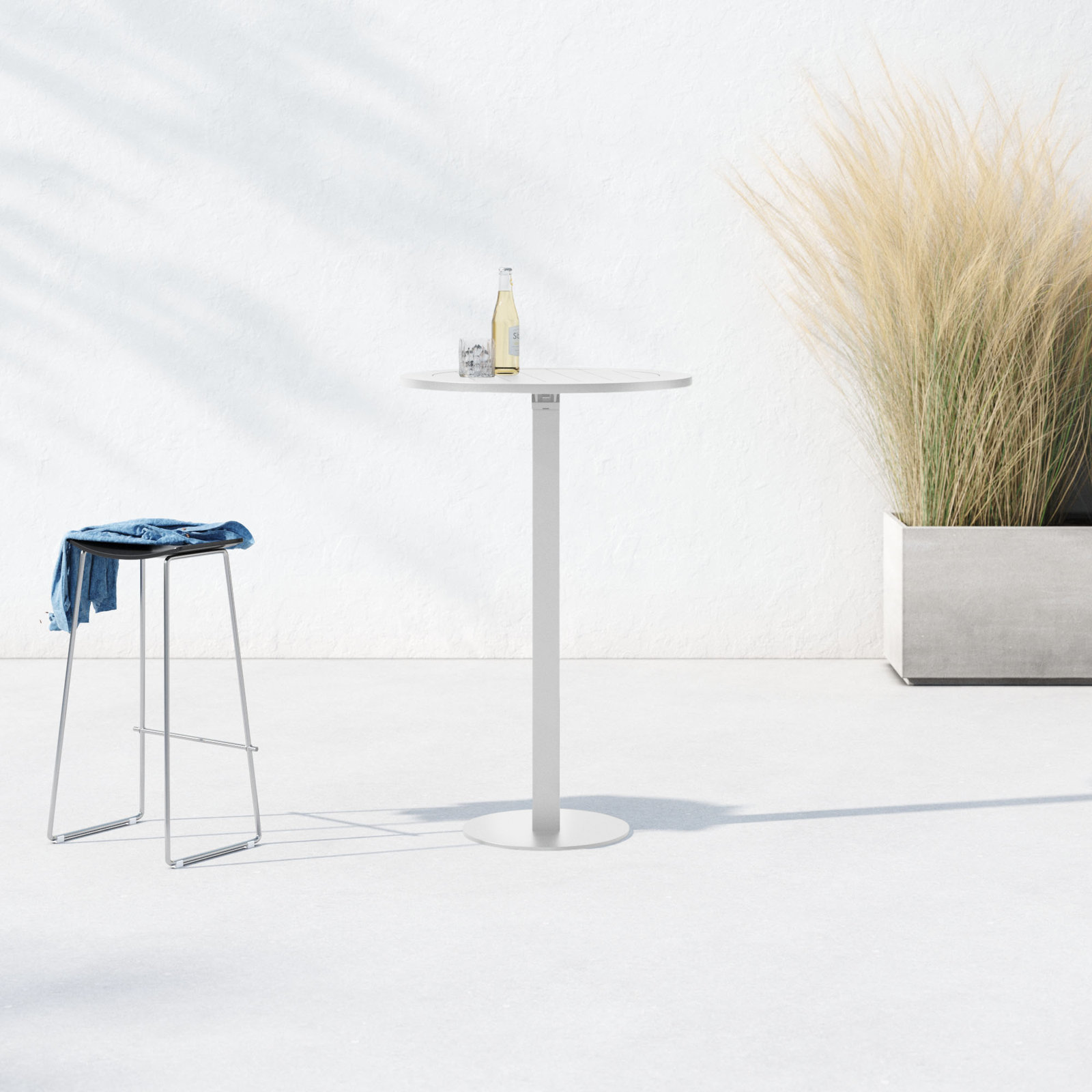 Sunset 30 " Patio Dining Table, White, 43" H x 35" L x 35" D
