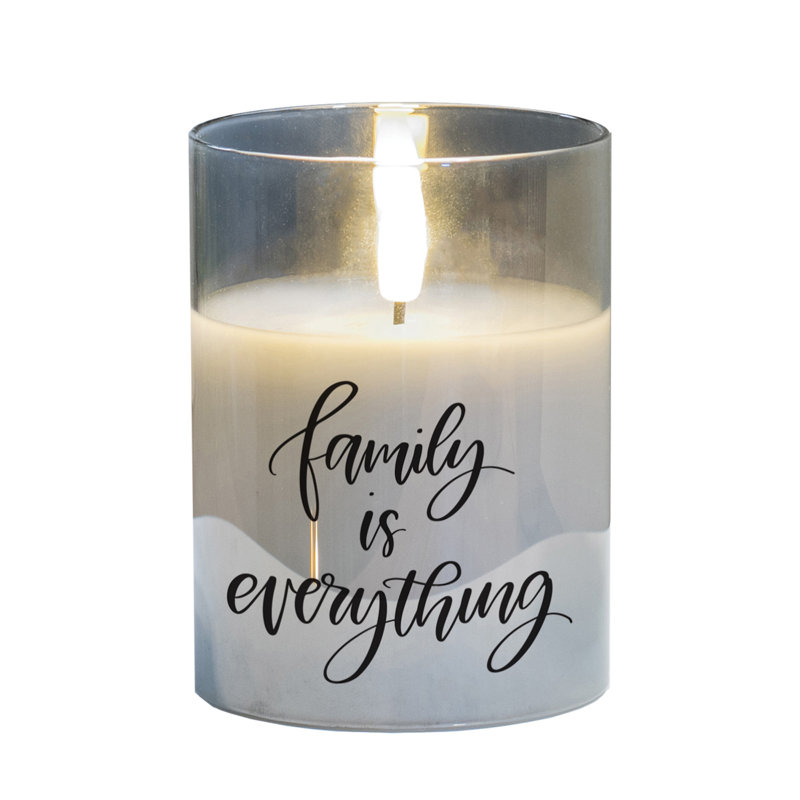 Flameless Jar Candle with Glass Holder