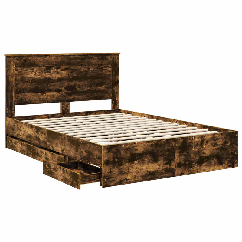Bed, European Double (140 x 200 cm), Smoked Oak