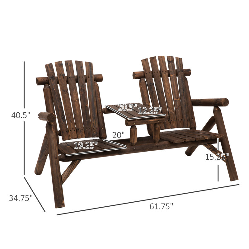 2 chaises en bois avec table, patio pour cour, terrasse, porche - siège d'extérieur confortable et captivant