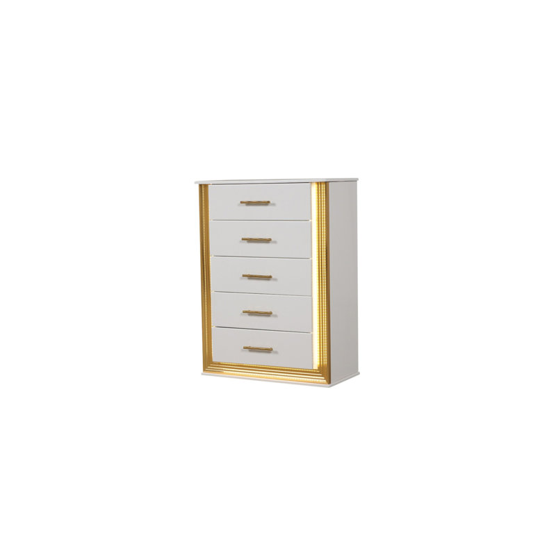 Commode 5 tiroirs de style contemporain en bois