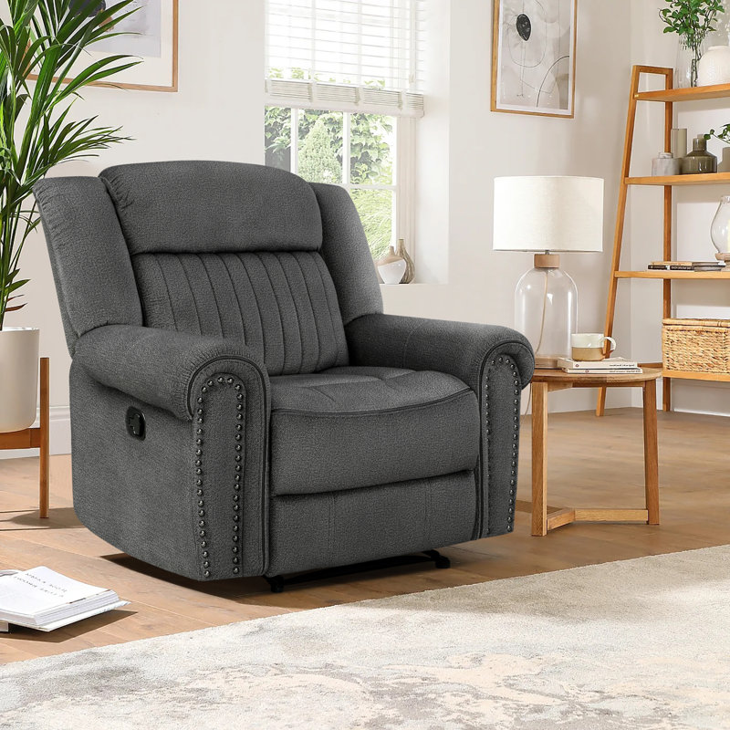 Cappella 41" Wide Roll Arm Pillow Top Recliner, Manual - Handle / Lever