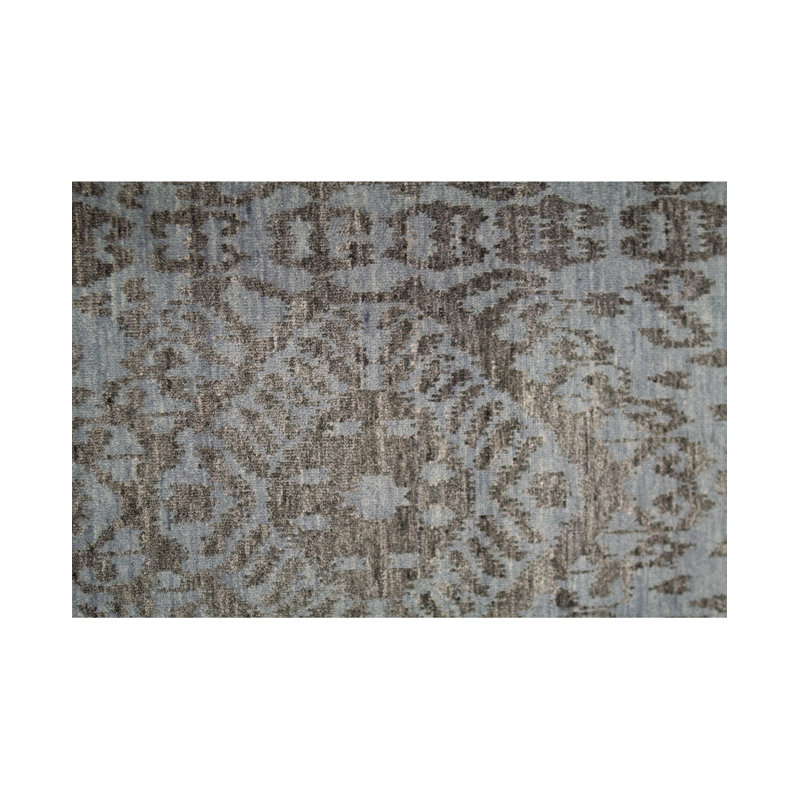 Tapis bleu et noir de haute qualité noué à la main