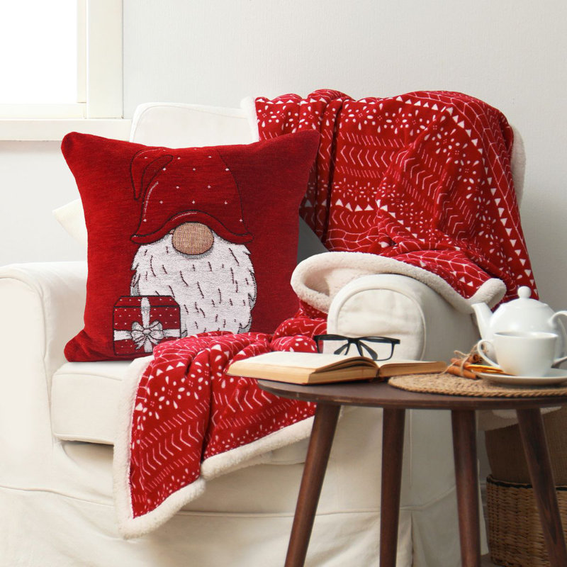 Taylorville Patchwork Square Euro Cushion, Red