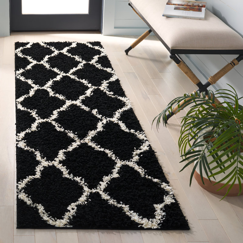 Flagg Hill Sgd-Dallas Shag Performance Geometric Rug, Runner 2'3" X 8'