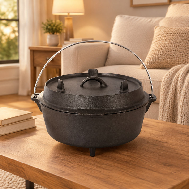 20.9 lb. Matte Black 13.7 " Iron Camping Cookware