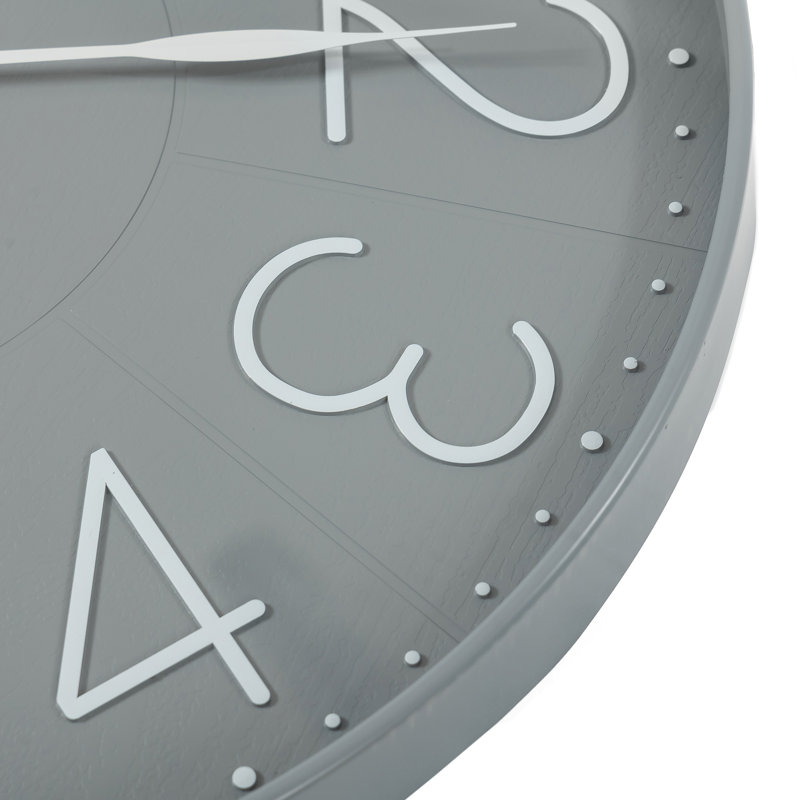 Horloge murale ronde 23,5 po Stonehaven, Gris