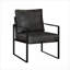 Fauteuil d'appoint compact en similicuir gris doux pour salon, chambre à coucher, bureau, style moderne