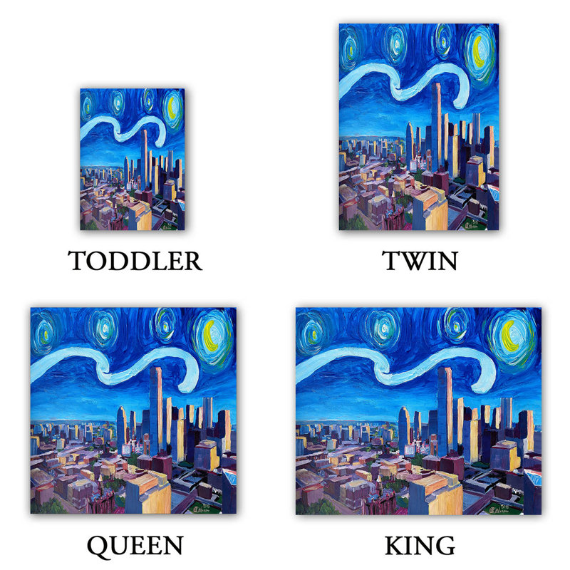 Ensemble de housse de couette starry night dallas, 1 housse de couette grand + 2 taies standards