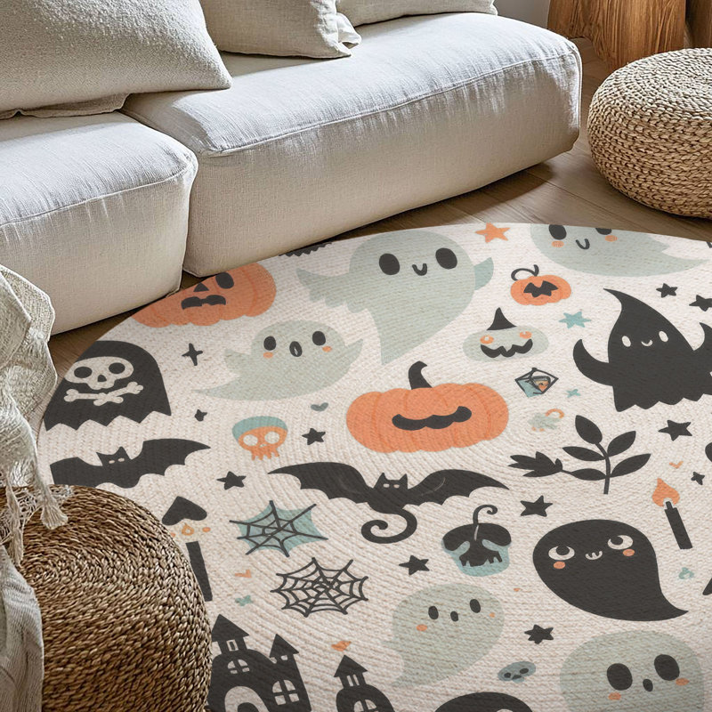 Tapis tressé d'Halloween, Rond 5 pi