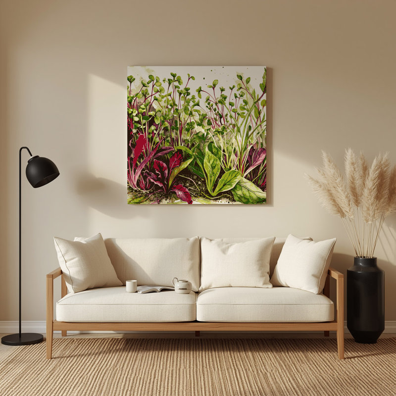 Art mural en métal beige avec légumes, H 12 po x l 12 po