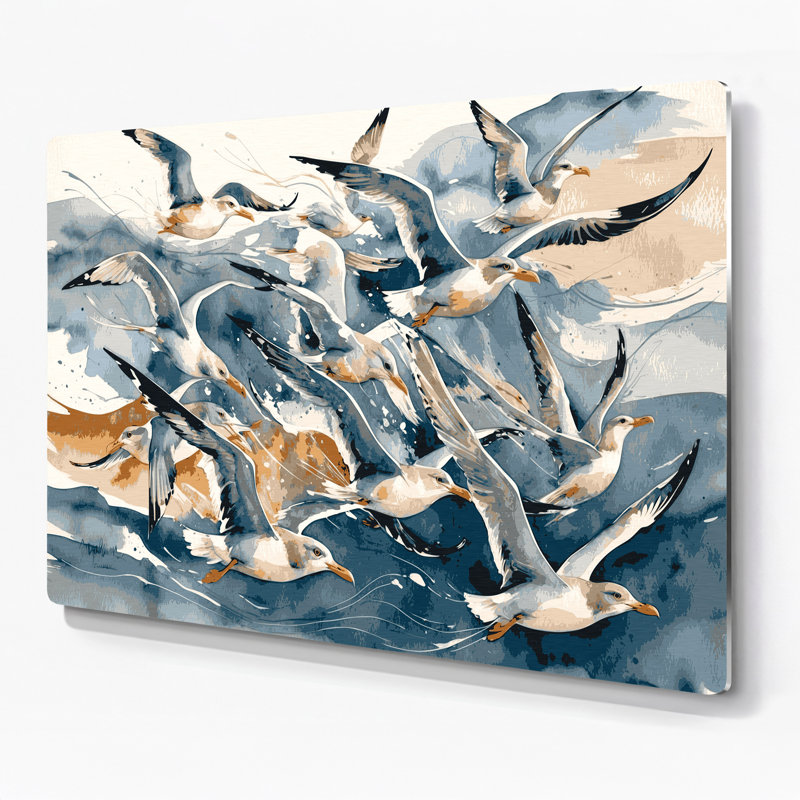 Art mural en métal oiseaux, H 96 po x l 120 po x P 0,05 po