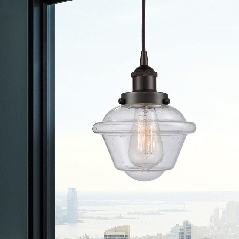 Luminaire suspendu simple à 1 lumière Calliope, Bronze huilé