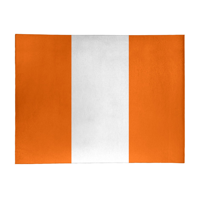 Tapis tissé à plat orange/blanc Miami, Rectangle 8 pi x 10 pi